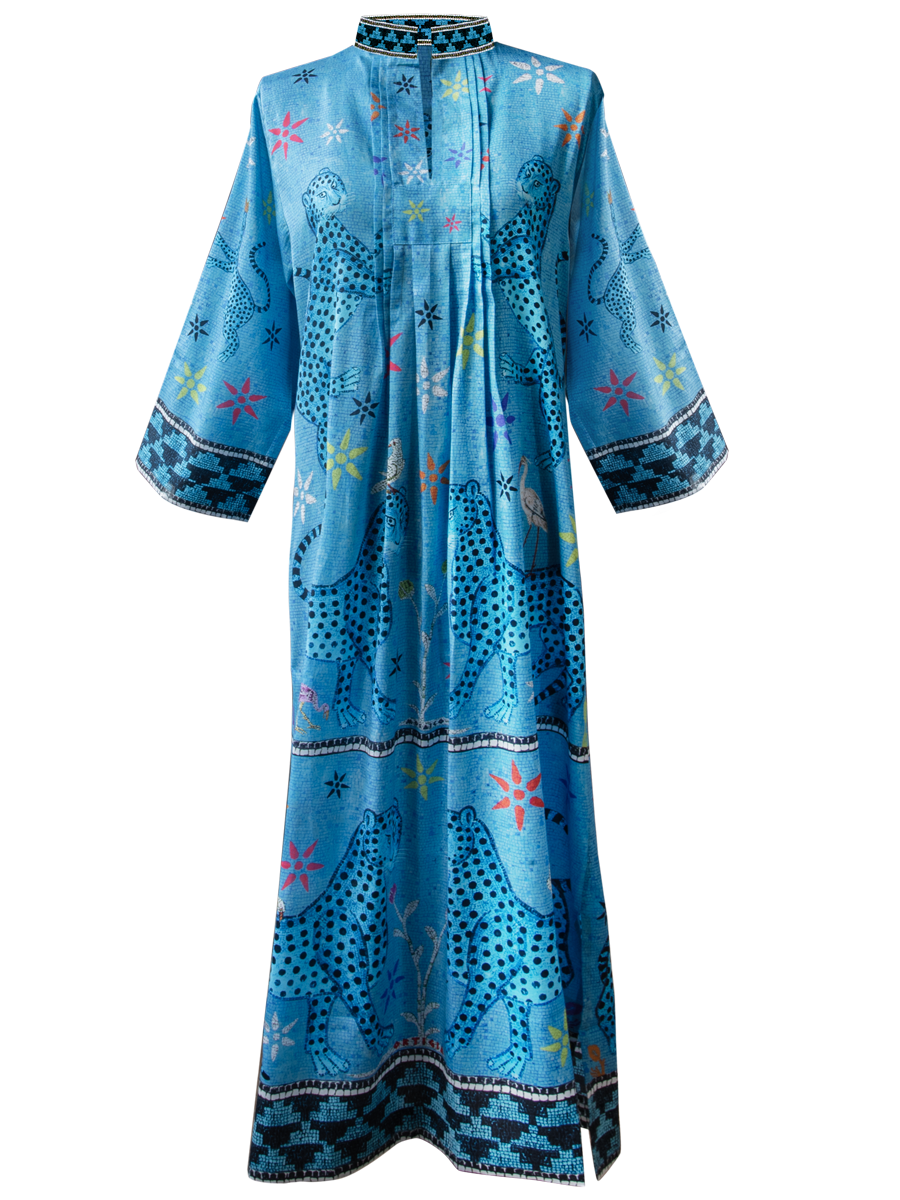 Cotton Turchese Mosaic Kaftan