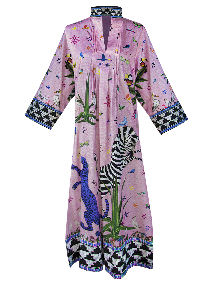 Cotton Jungle Pink Kaftan