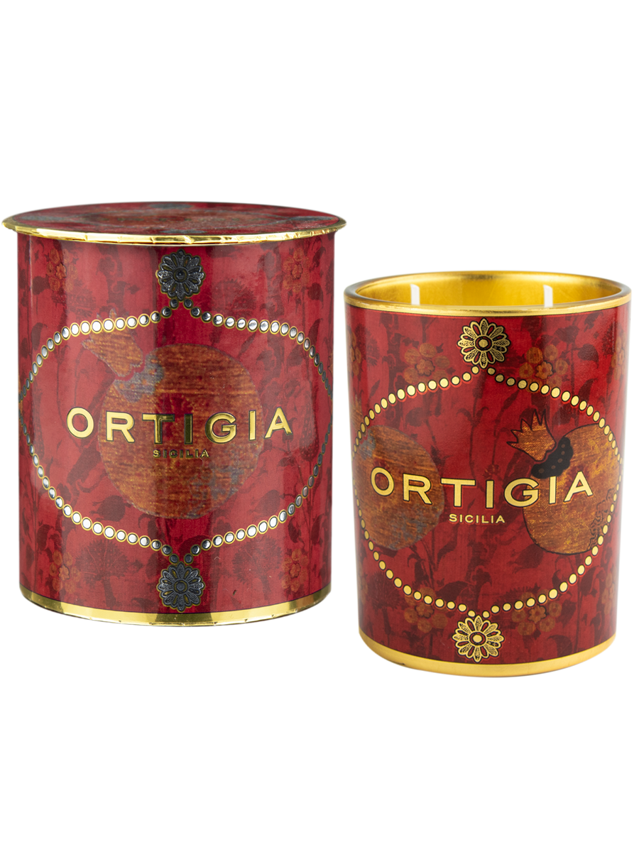 Melograno (Pomegranate) Decorated Candle Medium