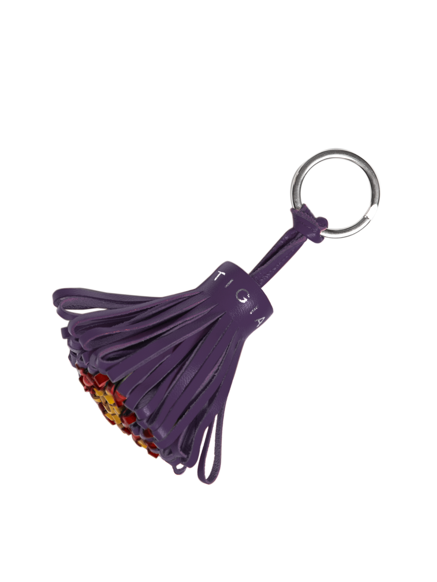 Pom Pom Keyring Viola Tricolore