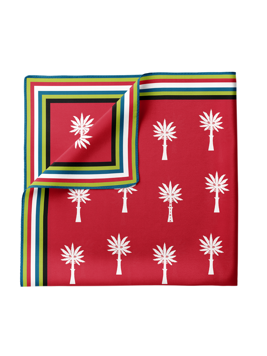 Red Palm Pocket Square 33x33cm 