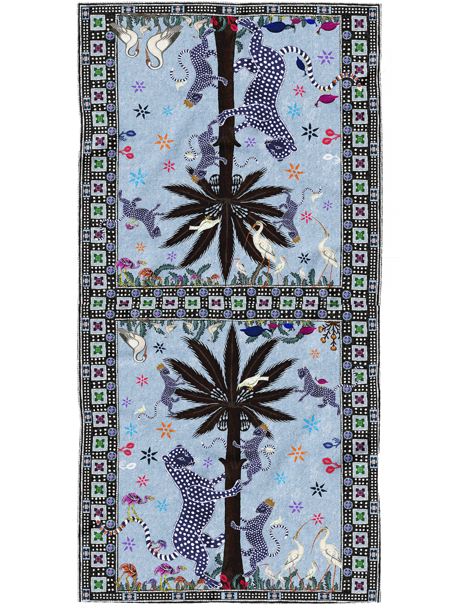 Palma Silk Scarf Celeste 200x100cm 