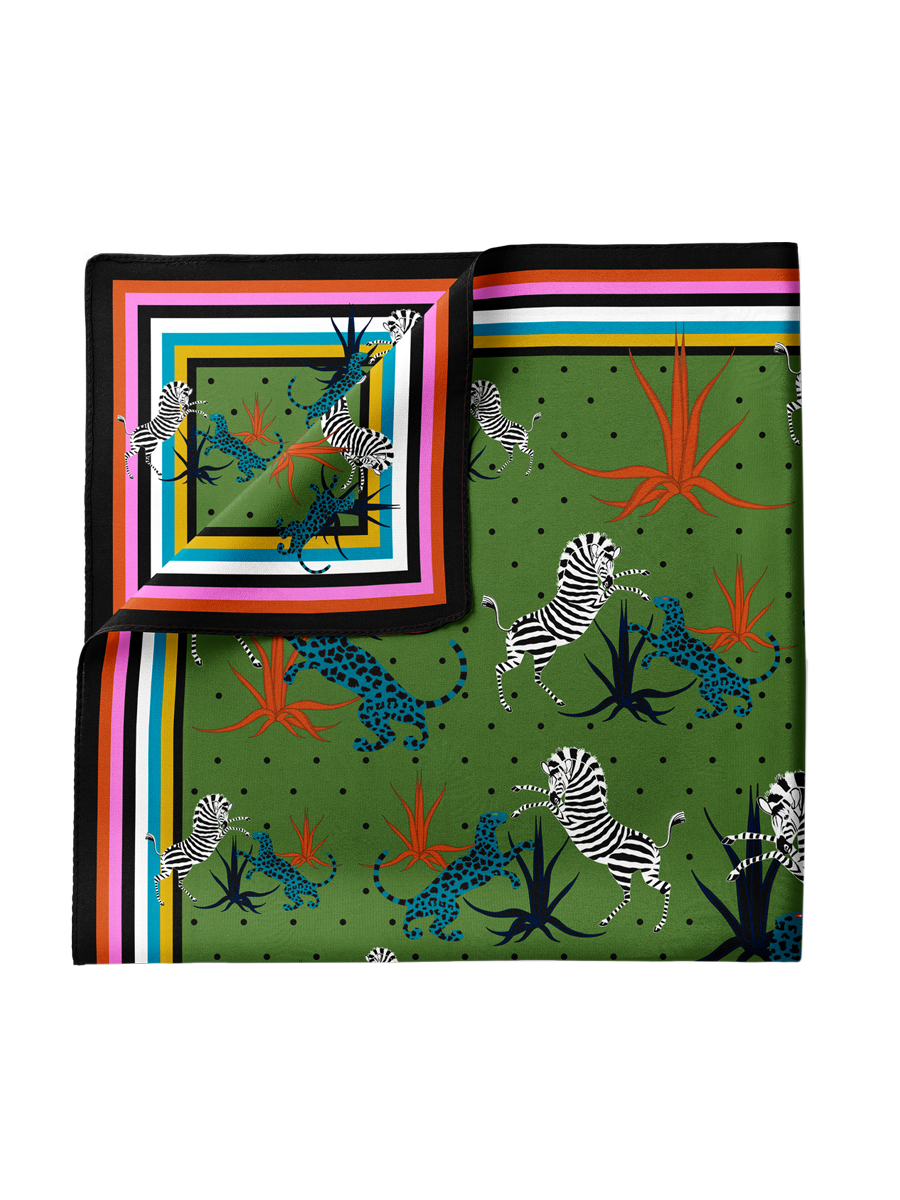 Jungle Green Pocket Square 33x33cm