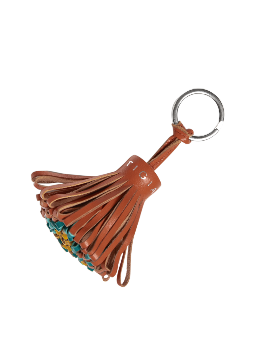 Pom Pom Keyring Ambra Tricolore