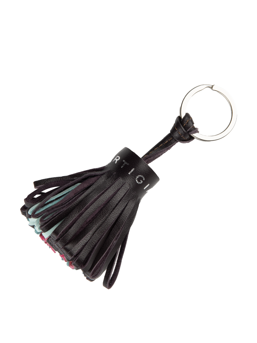 Pom Pom Keyring Black Tricolore