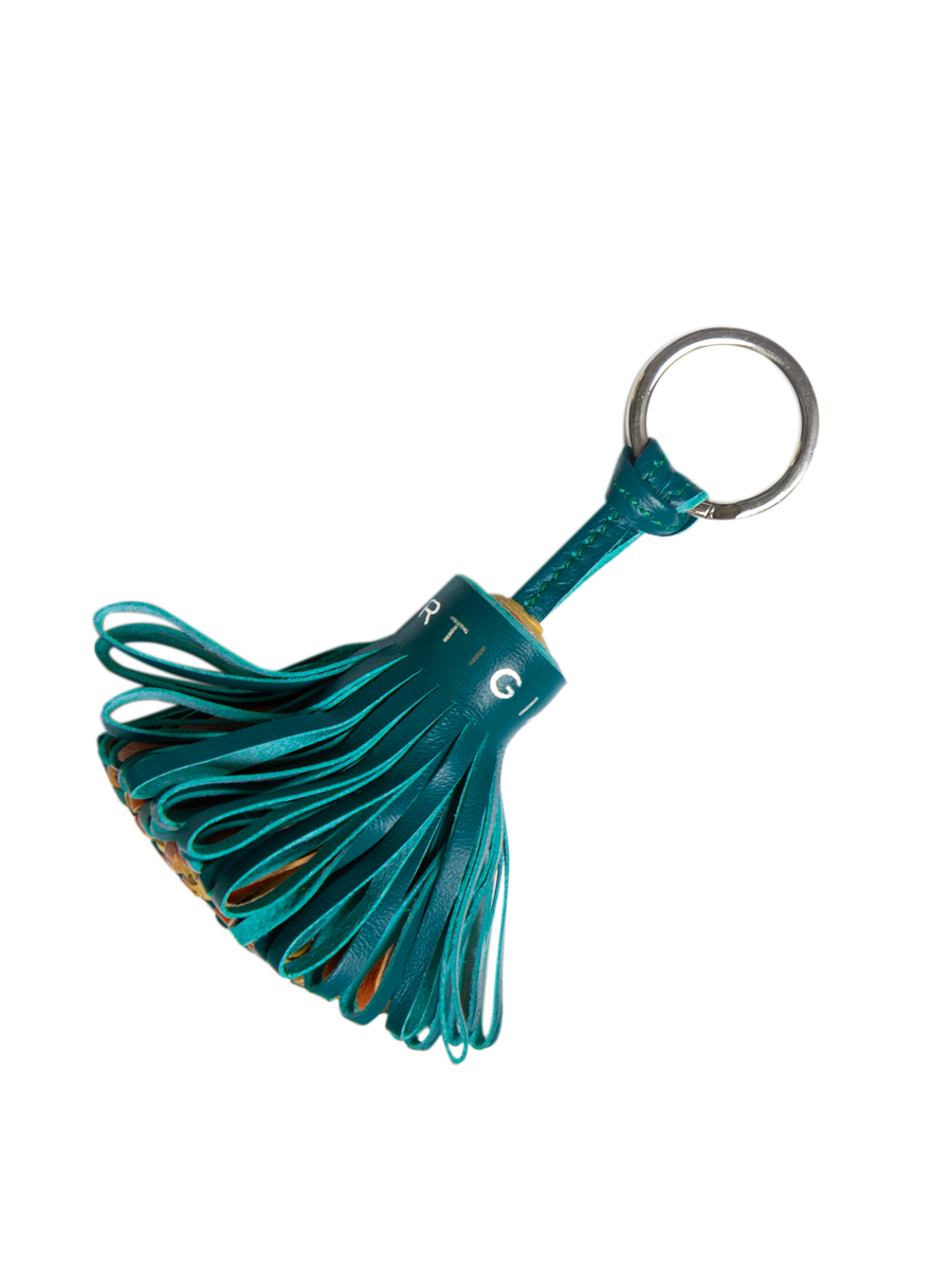 Pom Pom Keyring Sandalo Tricolore