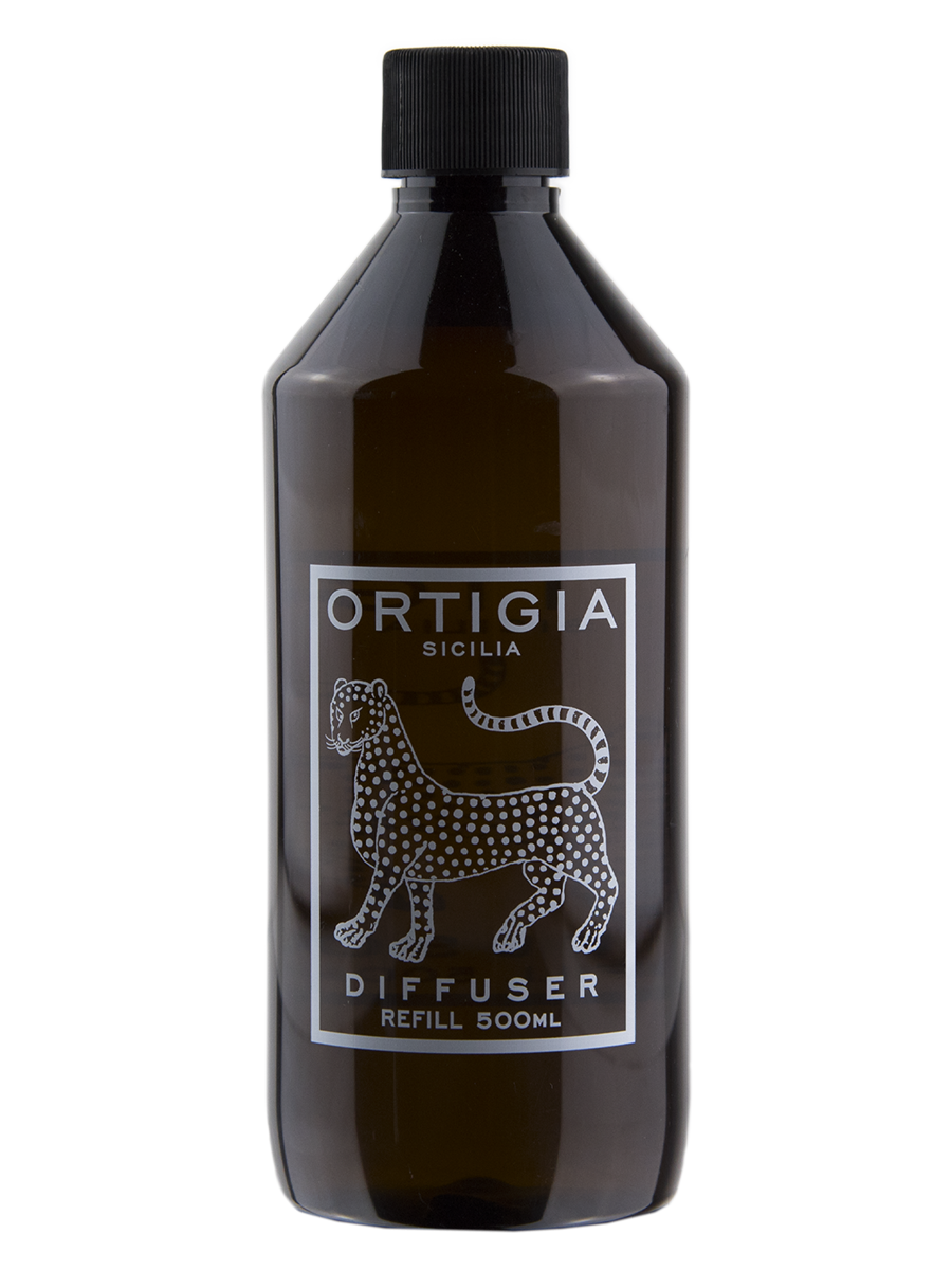 Ortigia Sicilia Ceramic Green & Silver Bottle with 300ml Liquid Soap Refill  Ortigia Sicilia