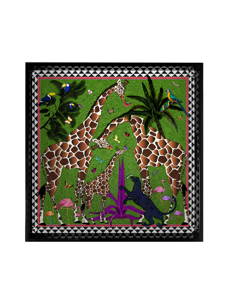 Tray Giraffe Green 45x45cm